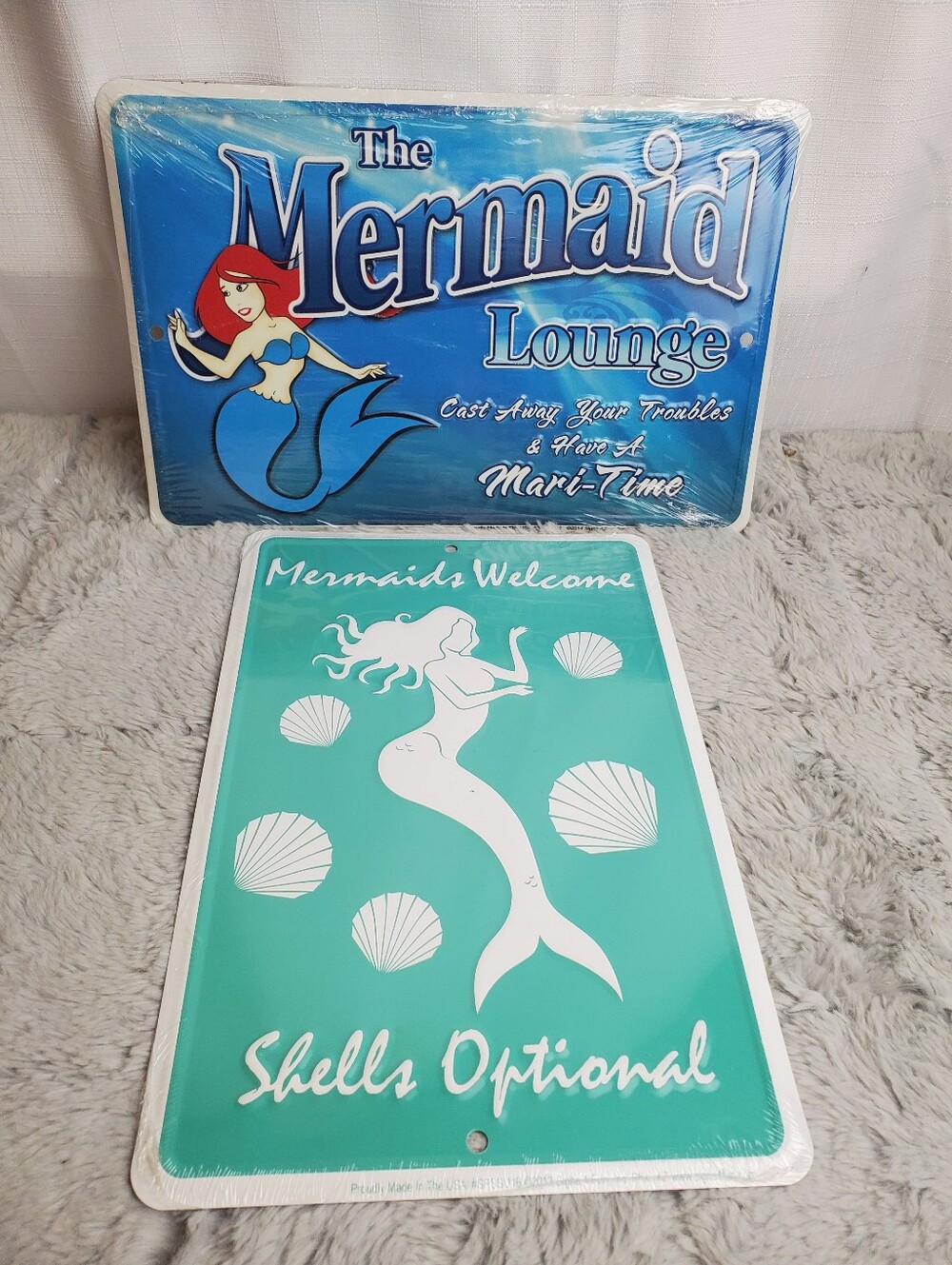 Bundle Of 2 Mermaid Nautical Tin Signs Sealed
